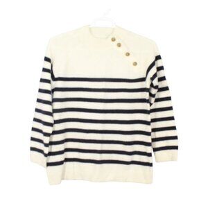 LL Bean Signature Wool Blend Sweater Pullover Cream Size Large